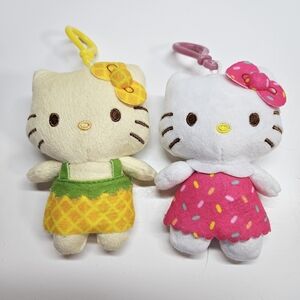 Sanrio Hello Kitty Plush Danglers Keychain Set Sprinkle Dress Pineapple